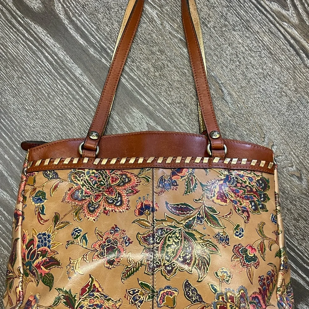 Patricia Nash Brown/Goldish Leather Handbag